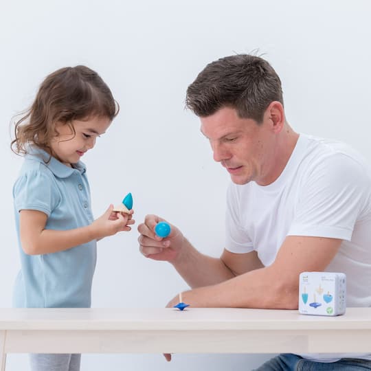 PlanToys Mini Wooden Spinning Tops Set